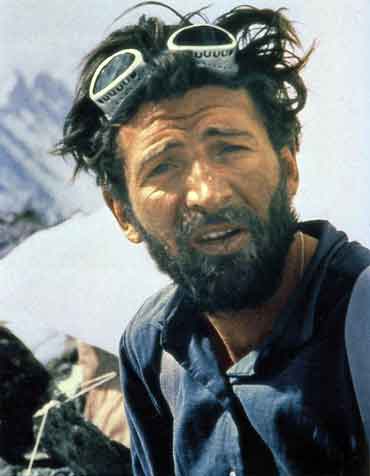 
Kurt Diemberger photo of Hermann Buhl After Climbing Broad Peak June 1957 - Hermann Buhl Climbing Without Compromise book
